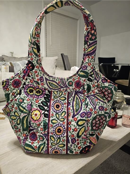 Vera Bradley Handbags - Vera Bradley Lola Quilted Cotton Tote Handbag Shoulder Purse Floral Side Pockets